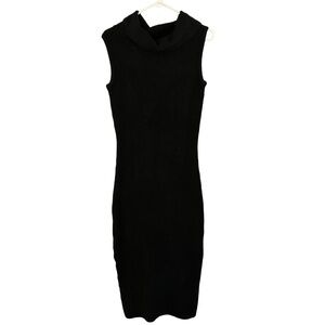 Modern Citizen Black Cowl Neck Midi Dress S | Sleek Minimalist Evening or Work